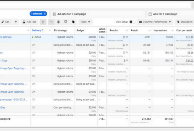 setup facebook ads campaign for leads sales and traffic